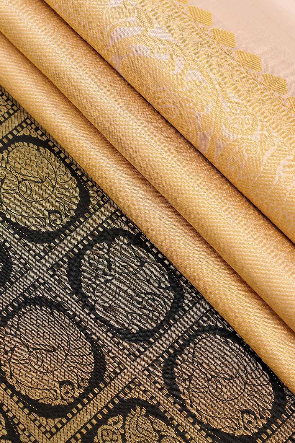 Black Pure Silk Woven Kanjivaram Saree image number null