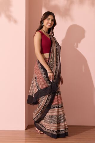Red Bagru Block Printed Pure Cotton Kota Saree thumbnail image number null