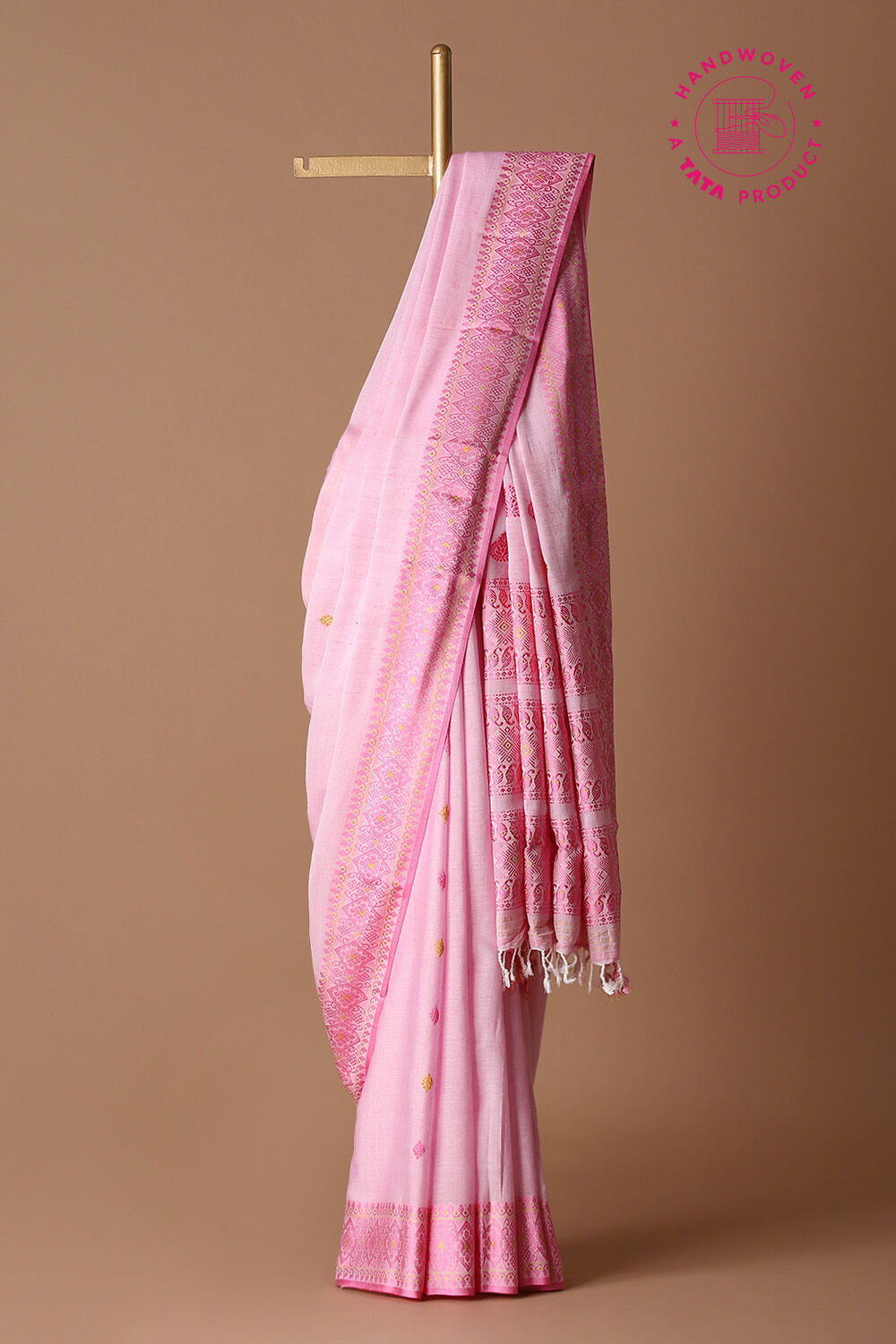 Light Pink Modal Eri Assam Saree image number null