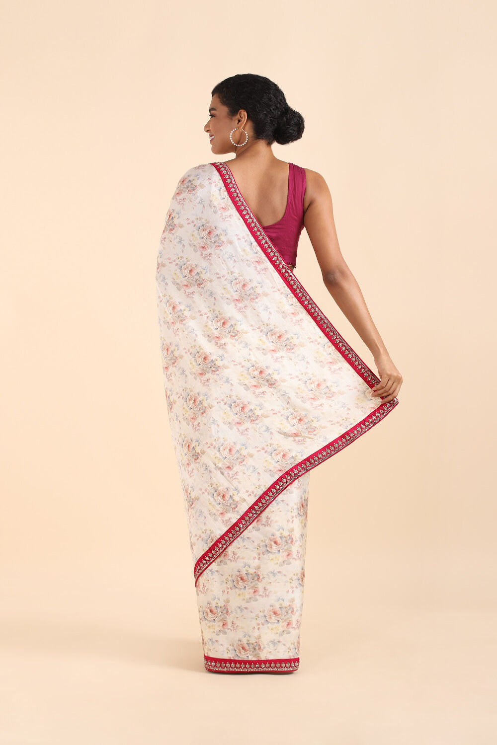 Multicolored Pure Viscose Digital Printed Saree image number null