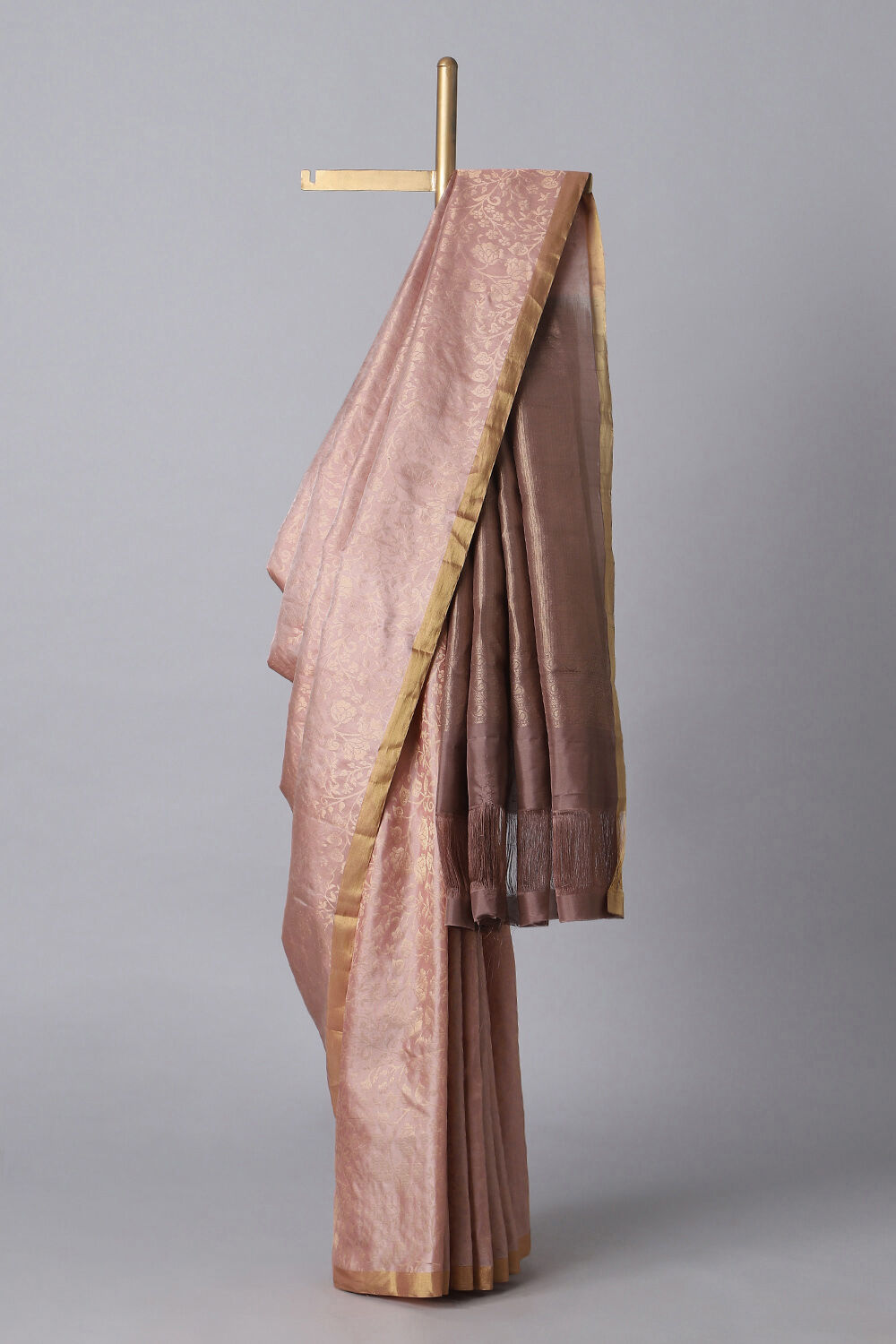 Brown Pure Silk South Saree image number null