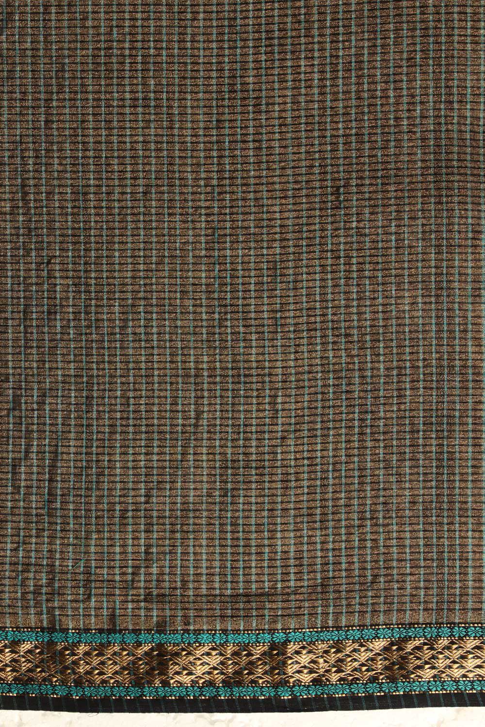 Black Pure Cotton Tissue Woven Maheshwari Saree image number null