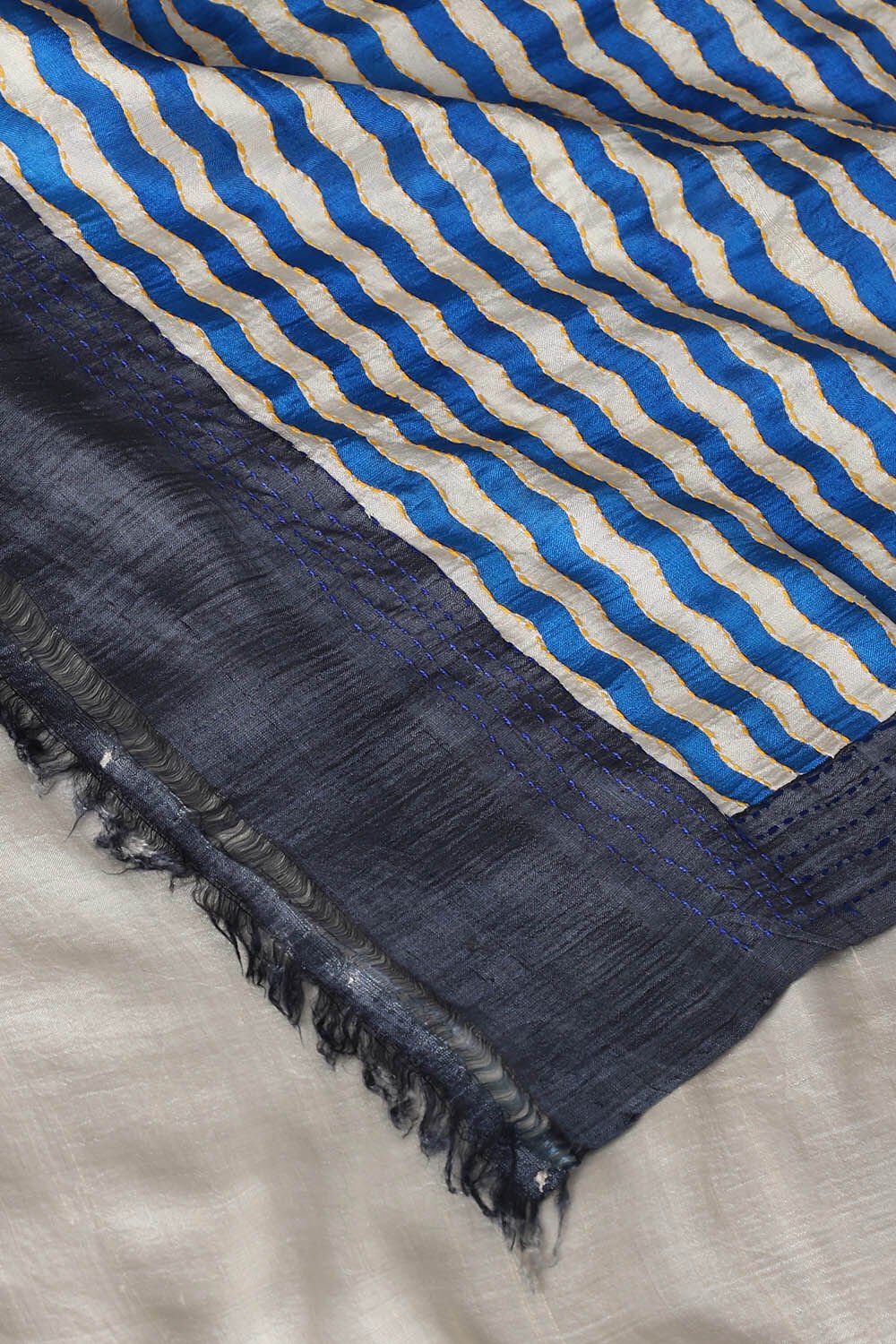 Multicolored Pure Silk Hand Painted Saree image number null