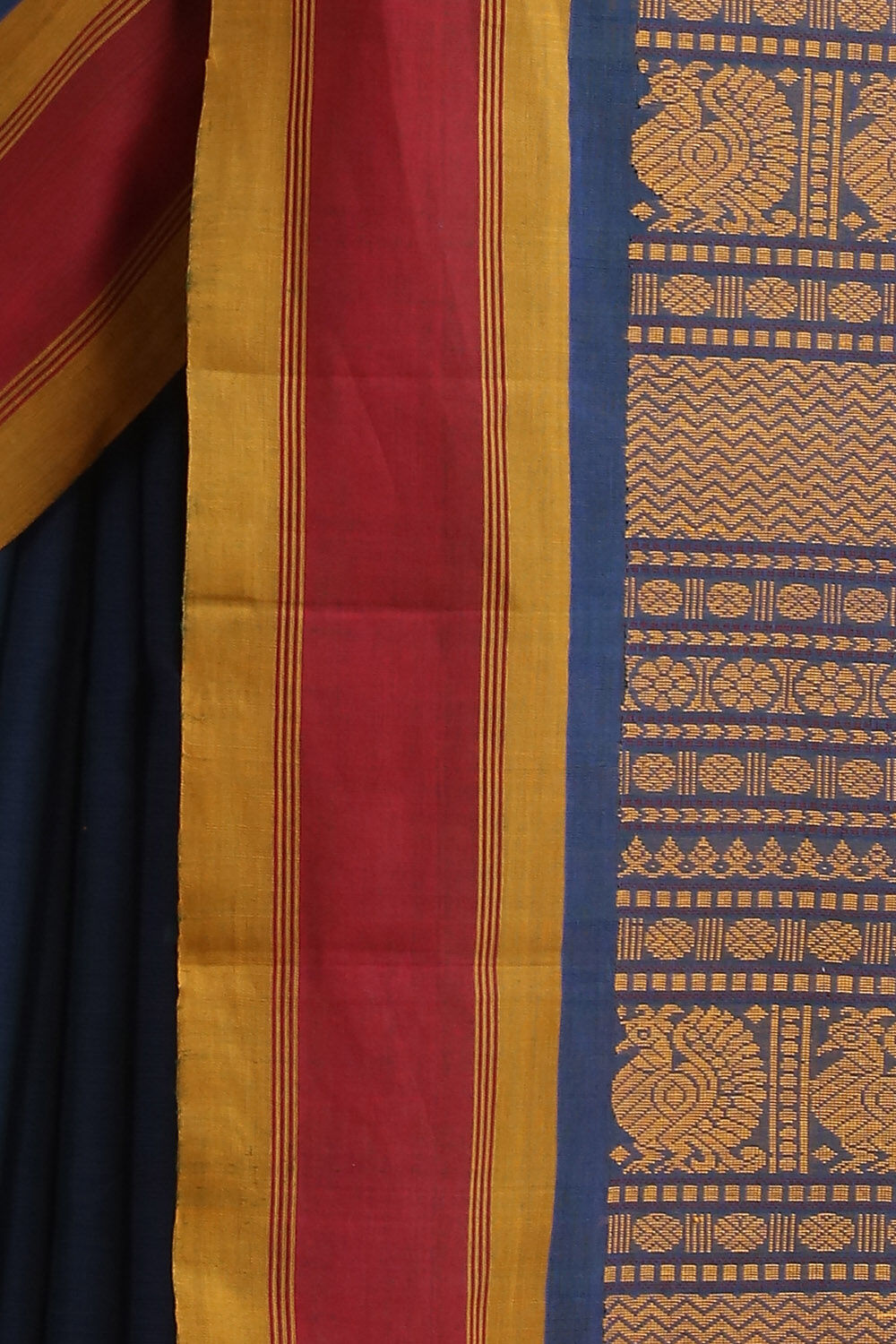 Blue Pure Cotton South Saree image number null