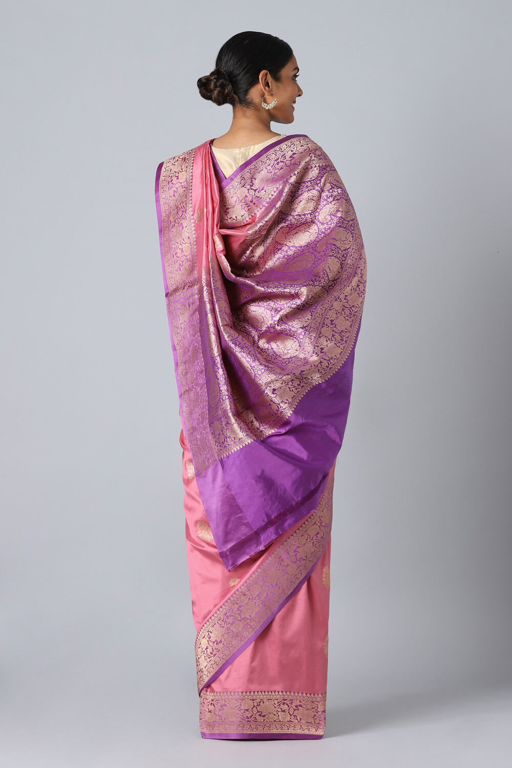 Light Pink Pure Silk Banarasi Saree image number null
