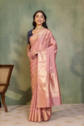 Light Pink Banarasi Inspired Design Silk Viscose Kadwa Saree thumbnail image number null