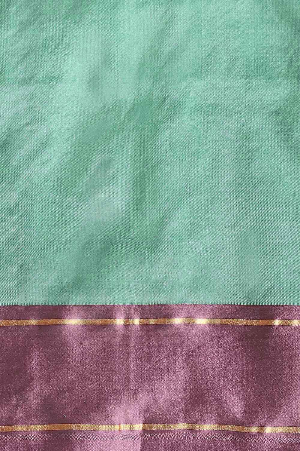 Light Green Pure Silk Banarasi Tanchoi Saree image number null