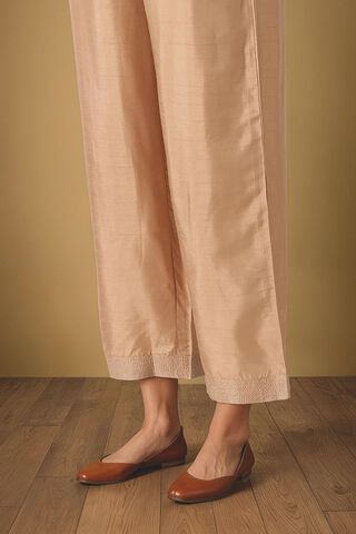 Gold Viscose Embroidered Trouser thumbnail image number null