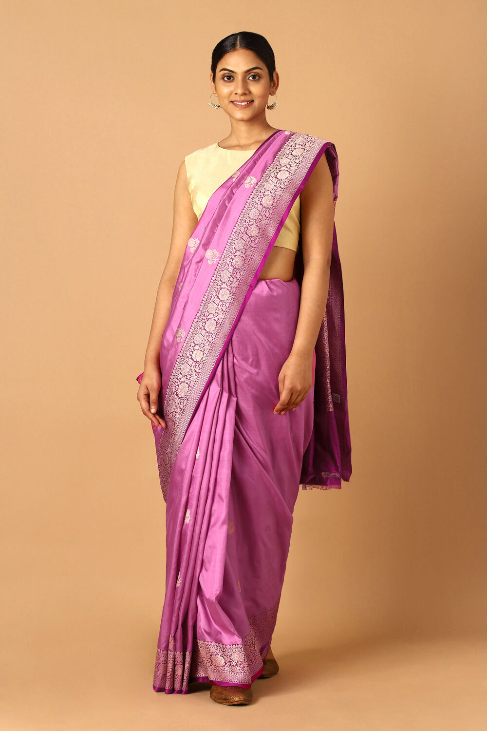 Pink Pure Silk Banarasi Saree image number null