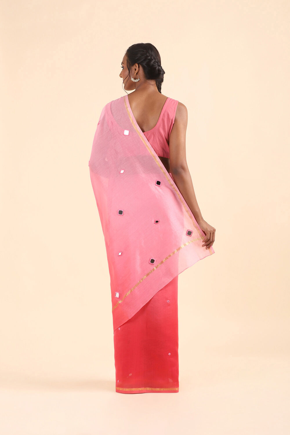 Light Pink Pure Silk Cotton Embroidered Saree image number null