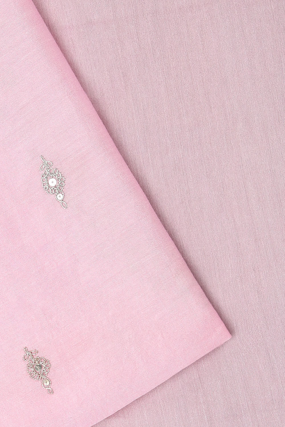 Light Pink Embroidery Silk Cotton Suit image number null