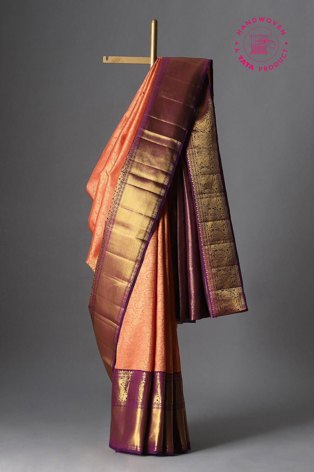 Orange Pure Silk Kanjivaram Saree image number null