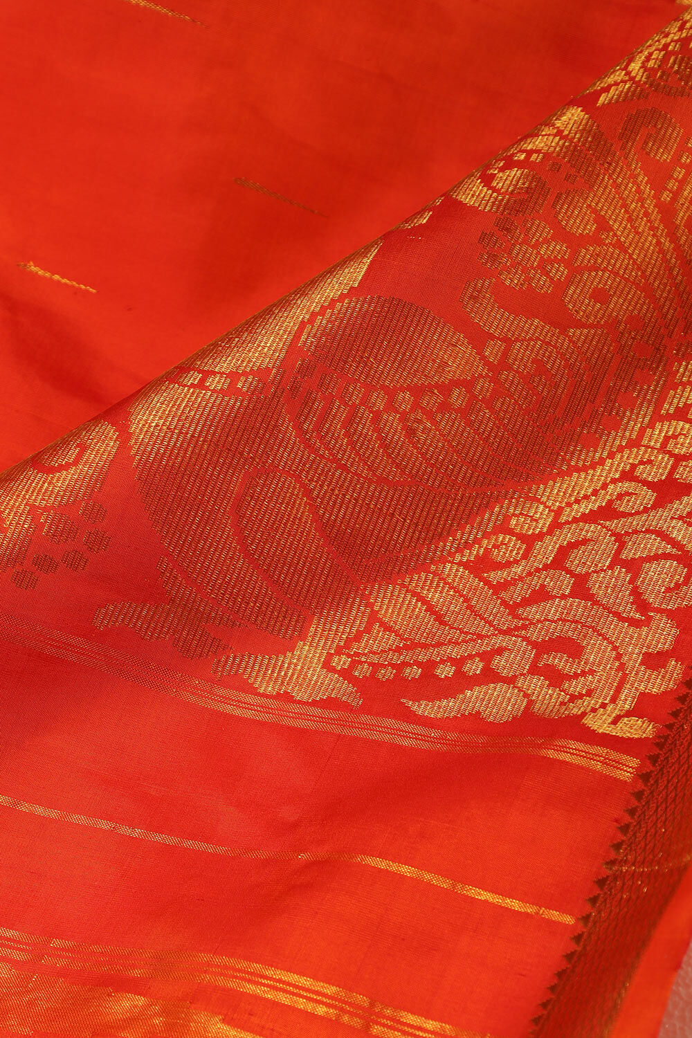 Orange Woven Pure Silk Kanjivaram Saree image number null