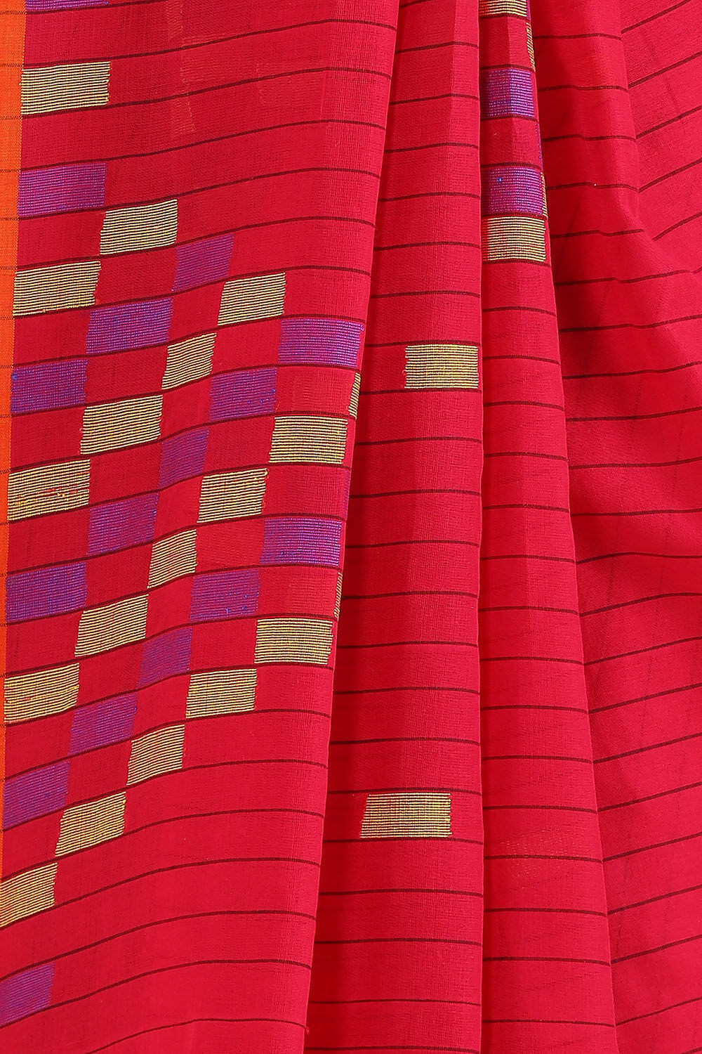 Dark Pure Pink Cotton Jamdani Saree image number null