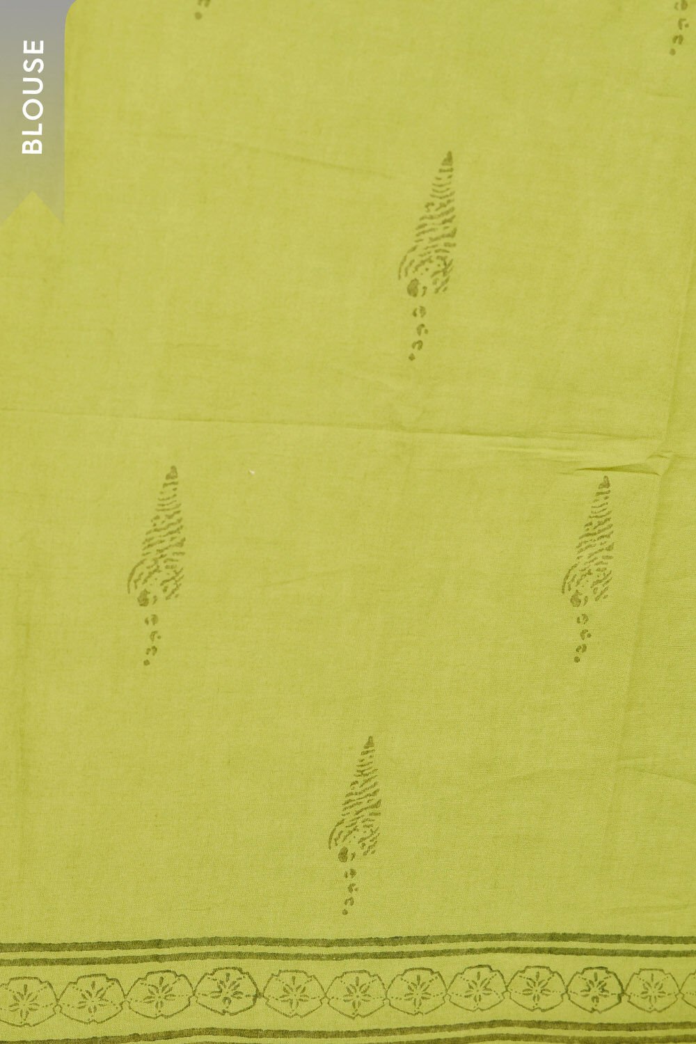 Light Green Pure Cotton Mulmul Block Printed Bengal Saree image number null