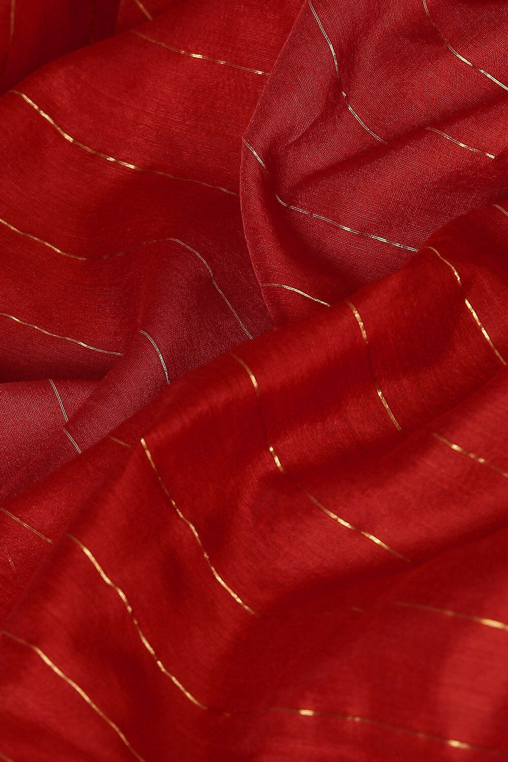 Red Pure Silk Cotton Chanderi Saree image number null