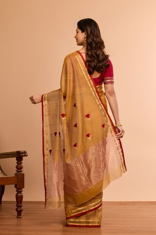 Brown Eknaliya Pure Silk Cotton Chanderi Saree thumbnail image number null