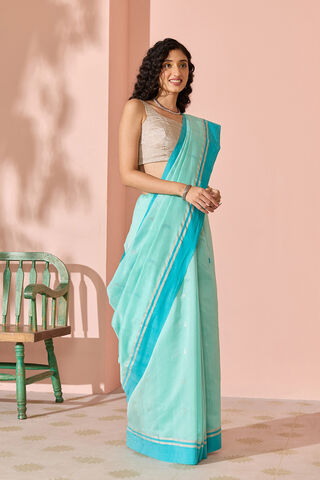 Light Green Woven Pure Silk Cotton Chanderi Saree thumbnail image number null