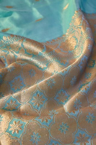Light Blue Silk Viscose Cutwork Banarasi Saree thumbnail image number null