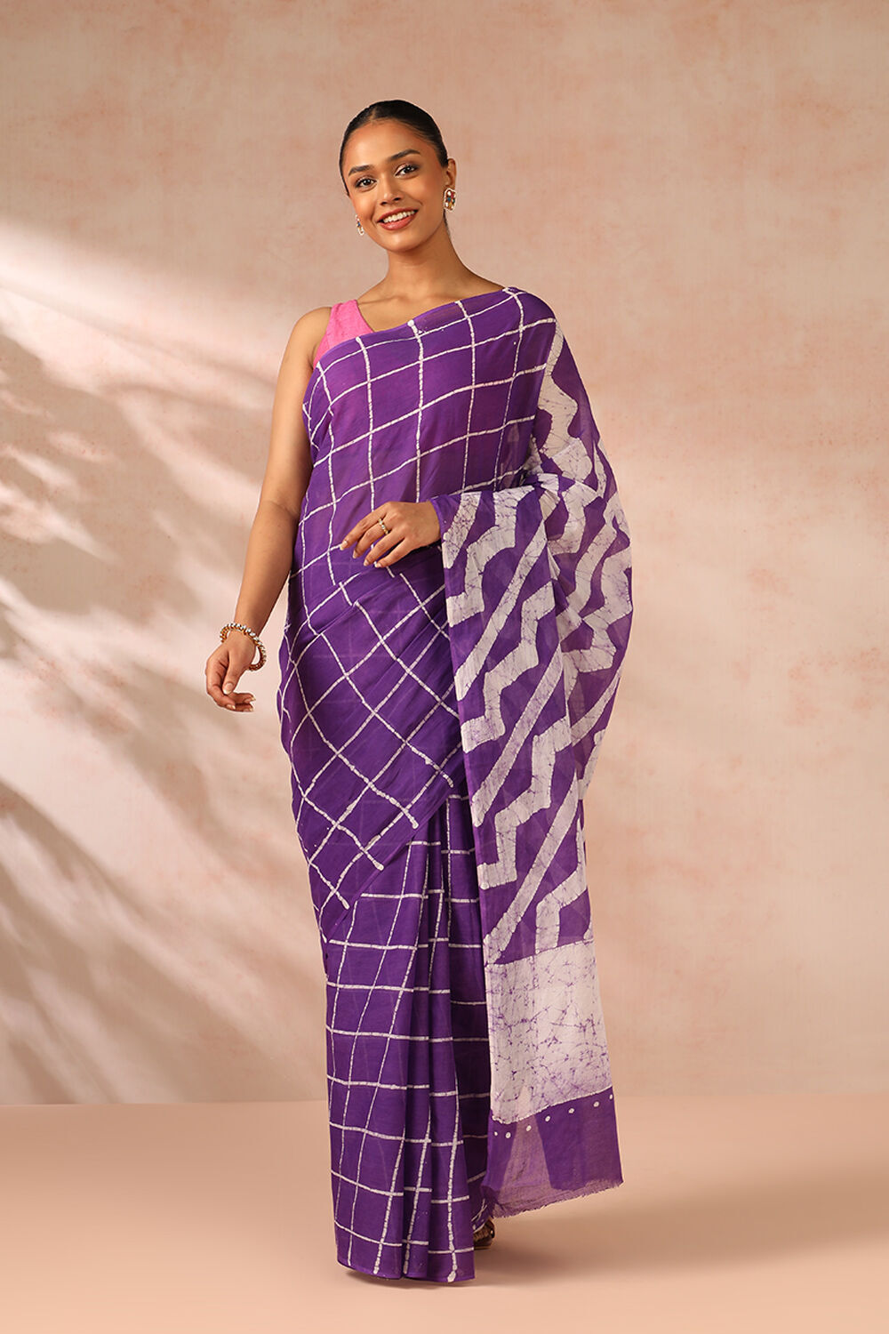 Violet Ujjain Pure Cotton Printed Saree image number null