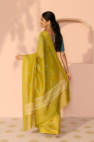Green Mukaish Pure Silk Cotton Saree thumbnail image number null