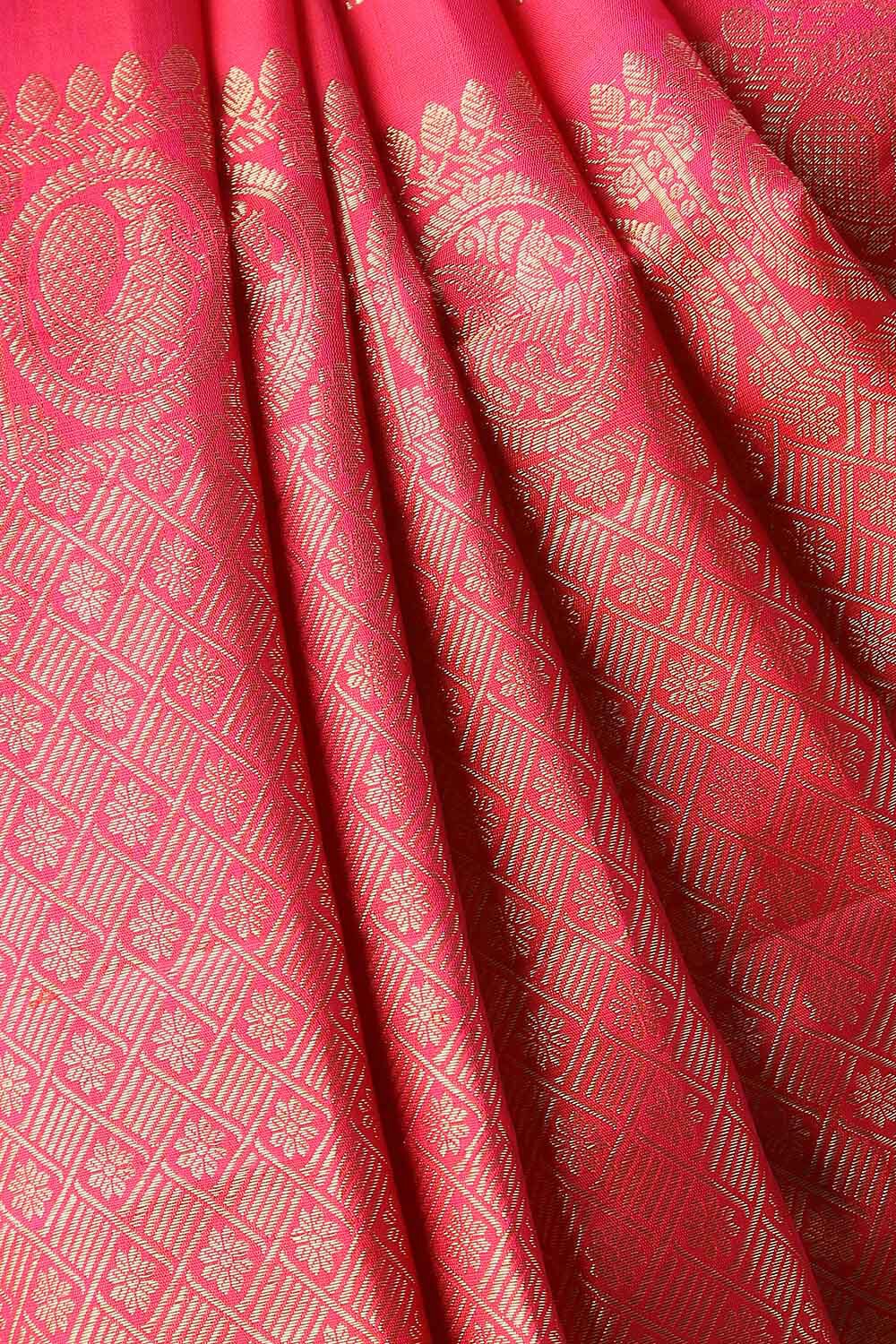 Yellow Pure Silk Kanjivaram Saree image number null
