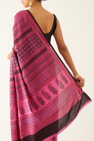 Pink Pure Cotton Bagh Printed Saree thumbnail image number null