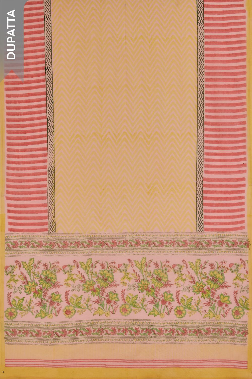 Light Pink Pure Cotton Printed Sanganeri Unstitched Suit Set image number null