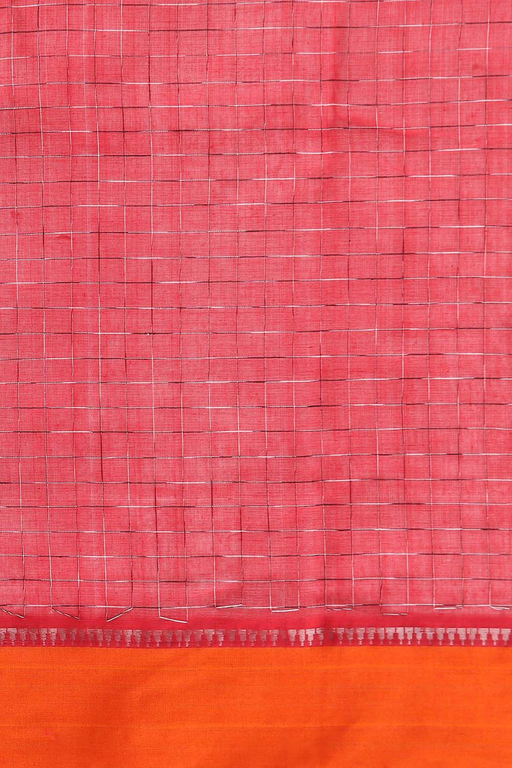 Red Pure Cotton Naranyanpet Saree image number null