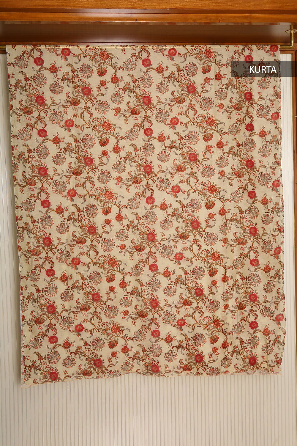 Beige Pure Silk Cotton Suit Set image number null
