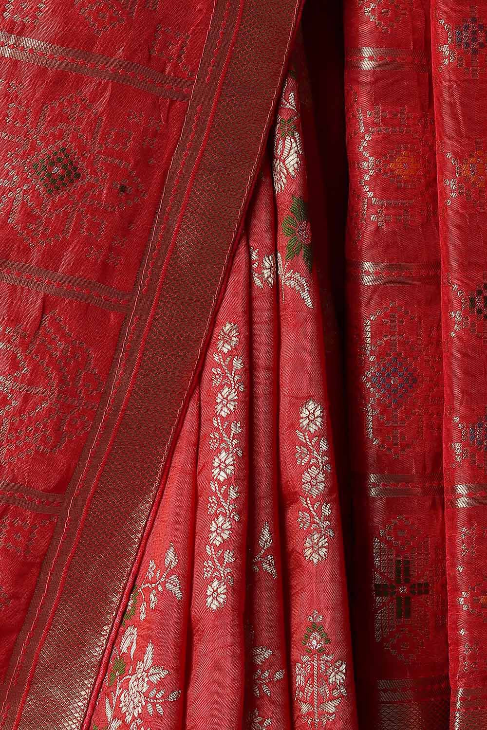 Red Luxe Woven Saree image number null