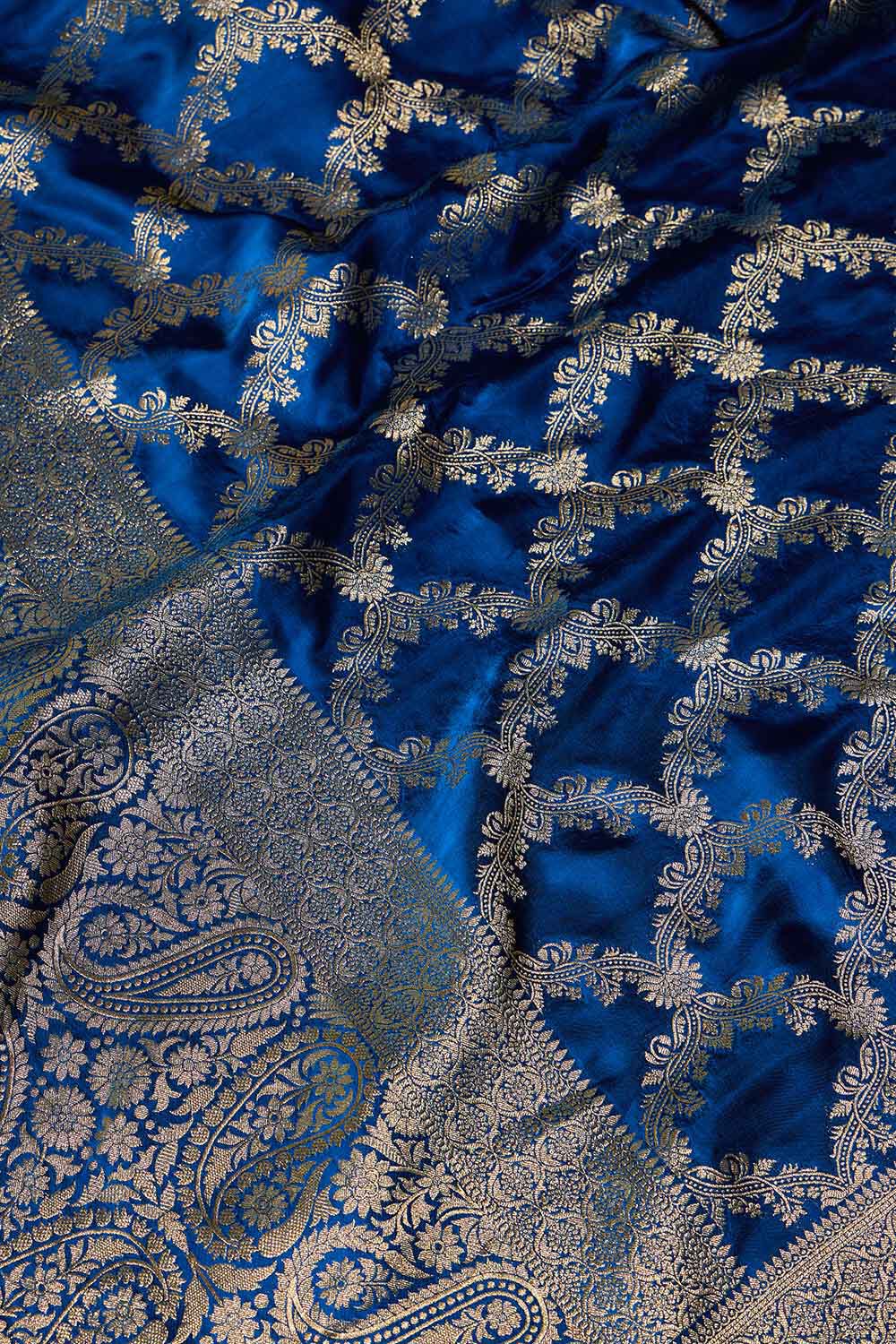 Dark Blue Woven Viscose Saree image number null