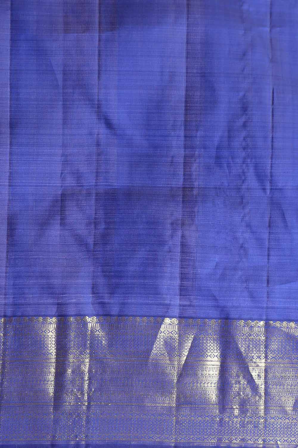 Dark Blue Pure Silk Kanjivaram Saree image number null