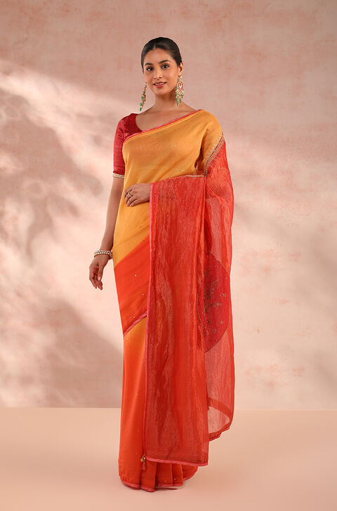 Multicoloured Pure Silk Cotton Embroidery Saree