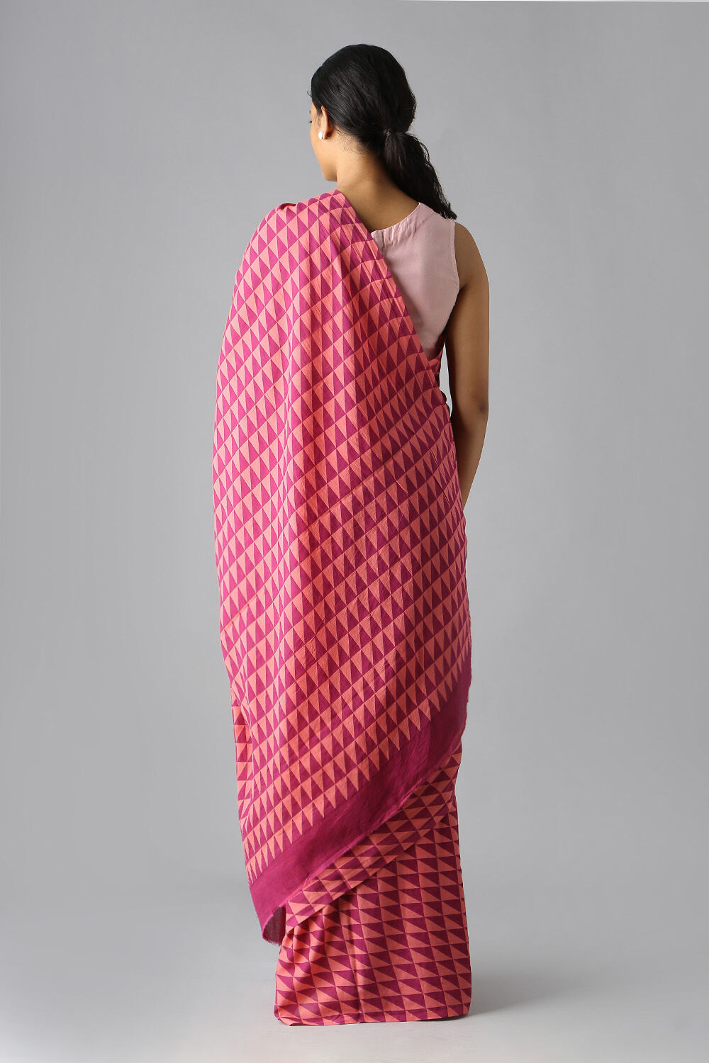 Pink Pure Cotton Printed Saree image number null