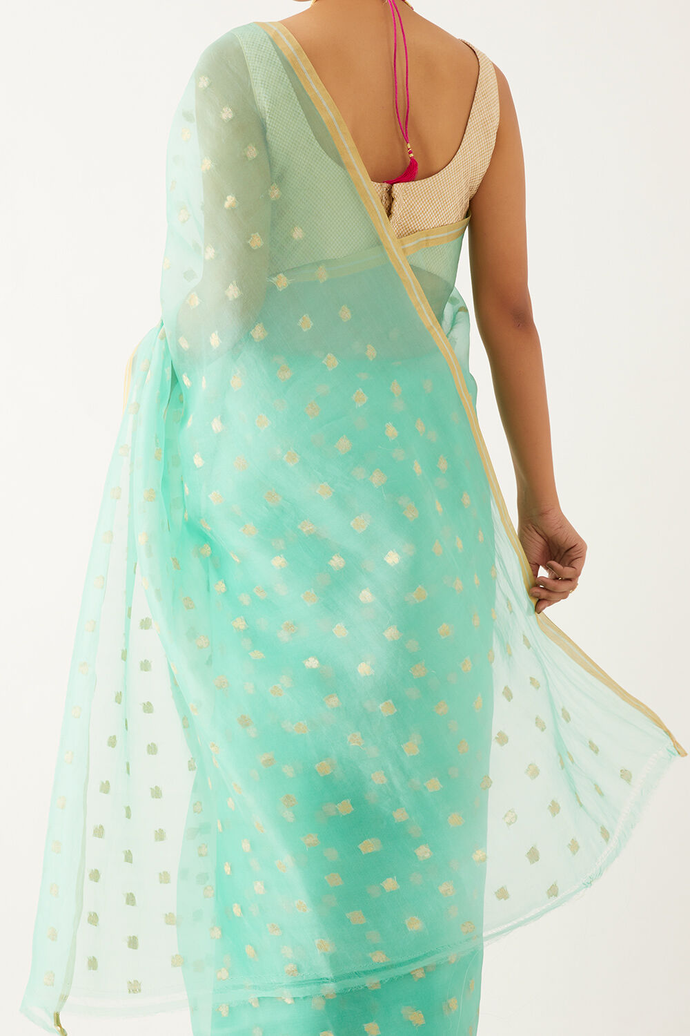 Light Green Pure Organza Banarasi Saree image number null