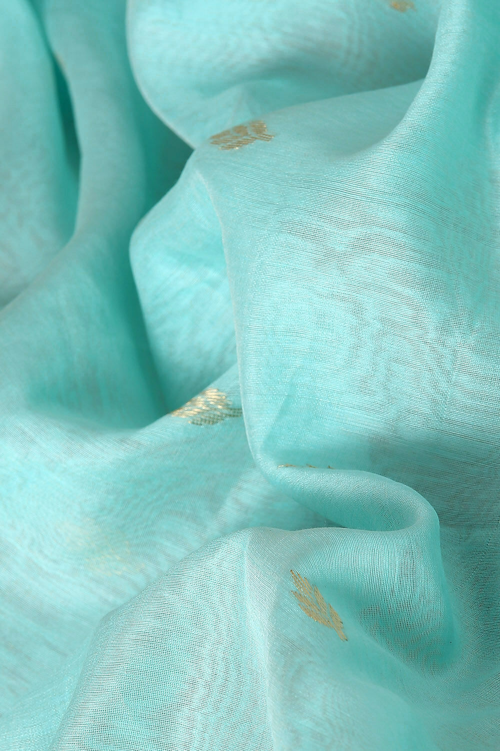 Light Blue Pure Silk Cotton Chanderi Saree image number null