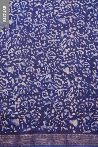 Dark Blue Pure Silk Cotton Batik Saree thumbnail image number null