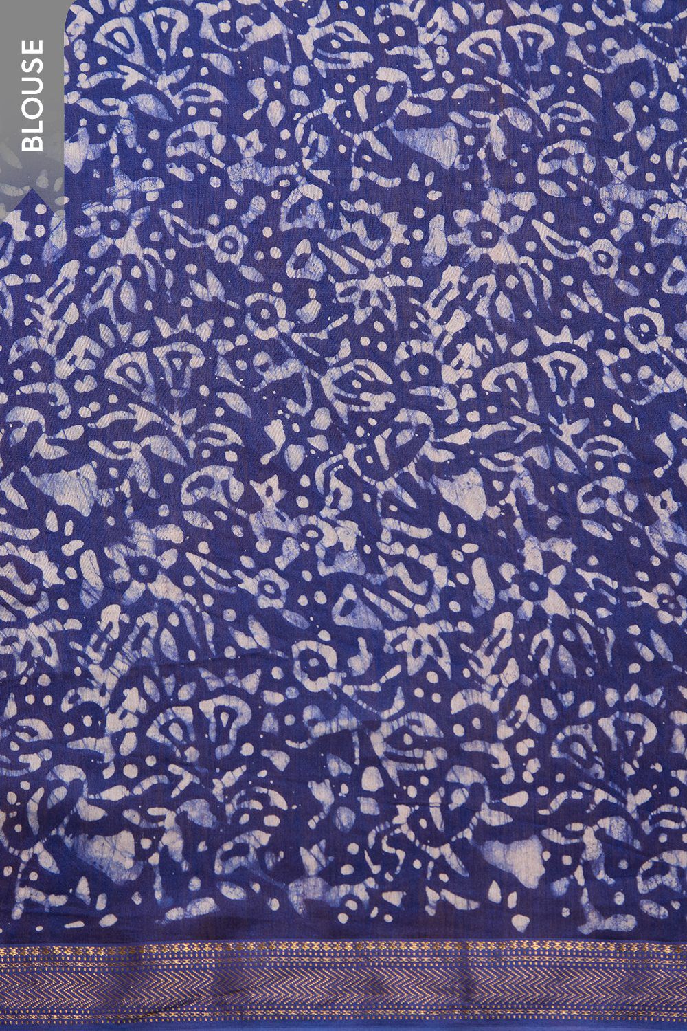 Dark Blue Pure Silk Cotton Batik Saree image number null
