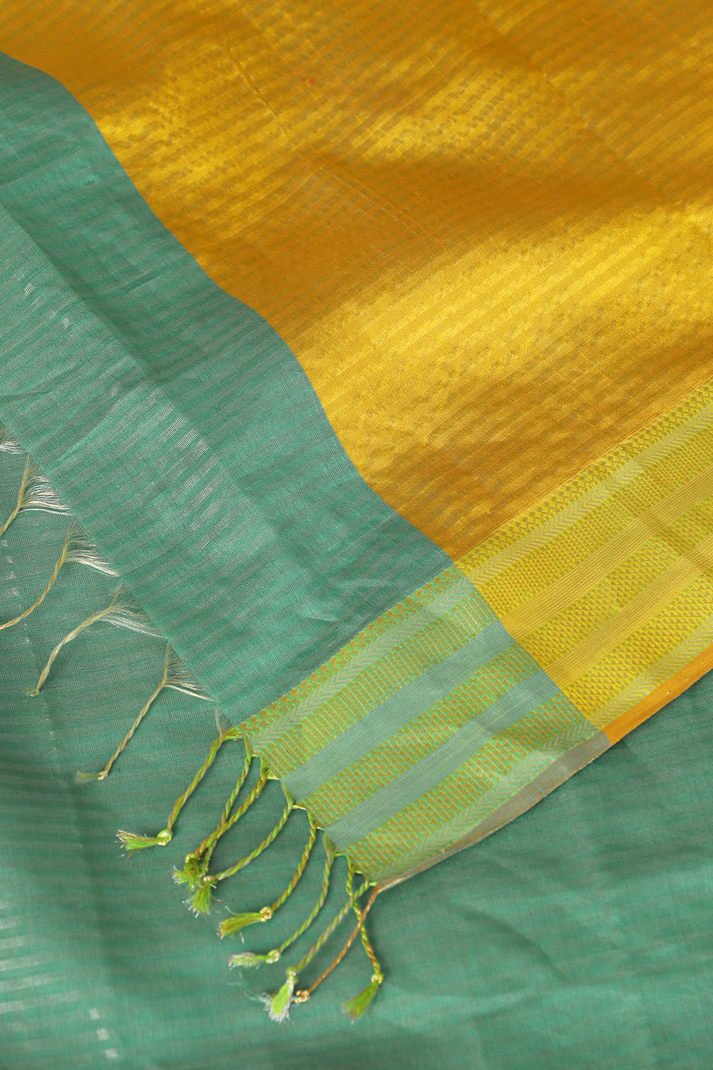 Light Green Pure Silk Cotton Maheswari Saree image number null