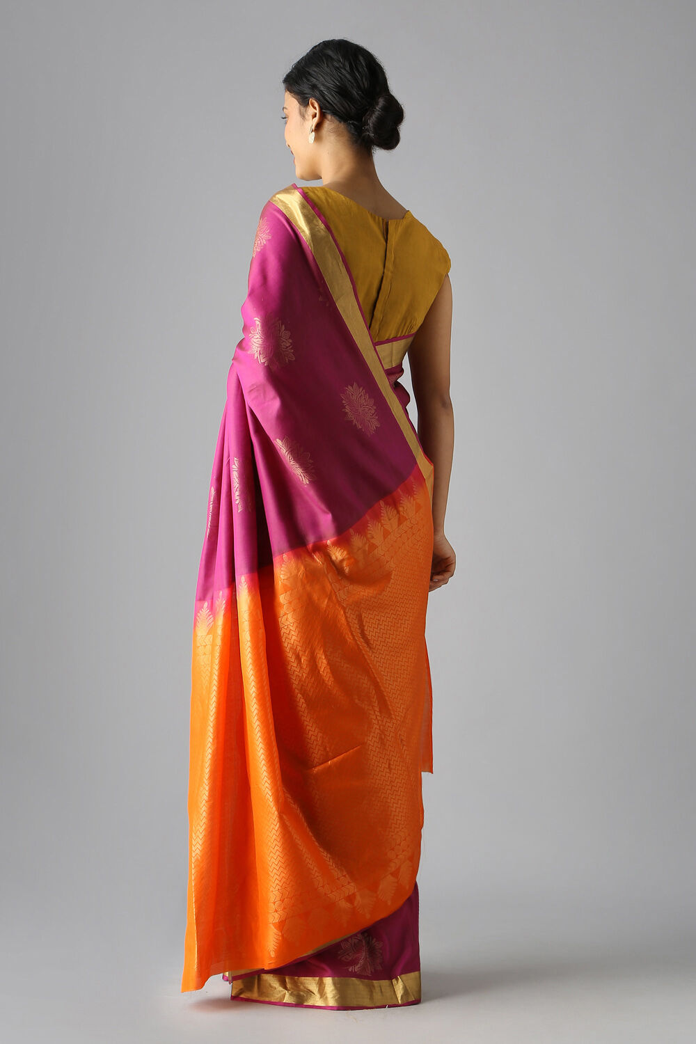 Purple Pure Silk Tencel South Saree image number null
