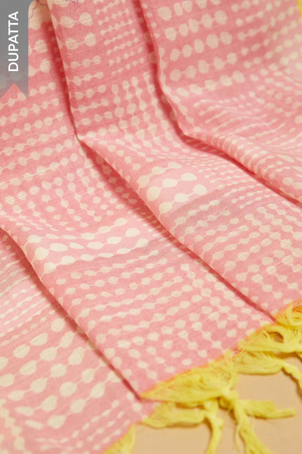Yellow Screen Printed Pure Cotton Unstitched Suit Set image number null