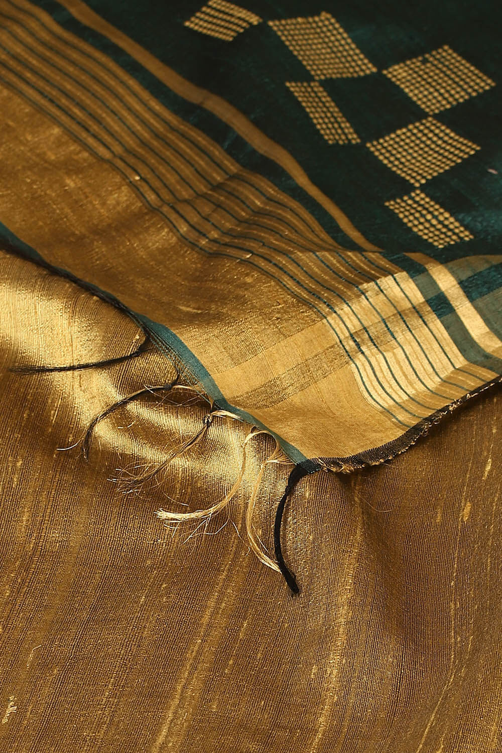 Gold Pure Tussar Silk Bhagalpuri Saree image number null