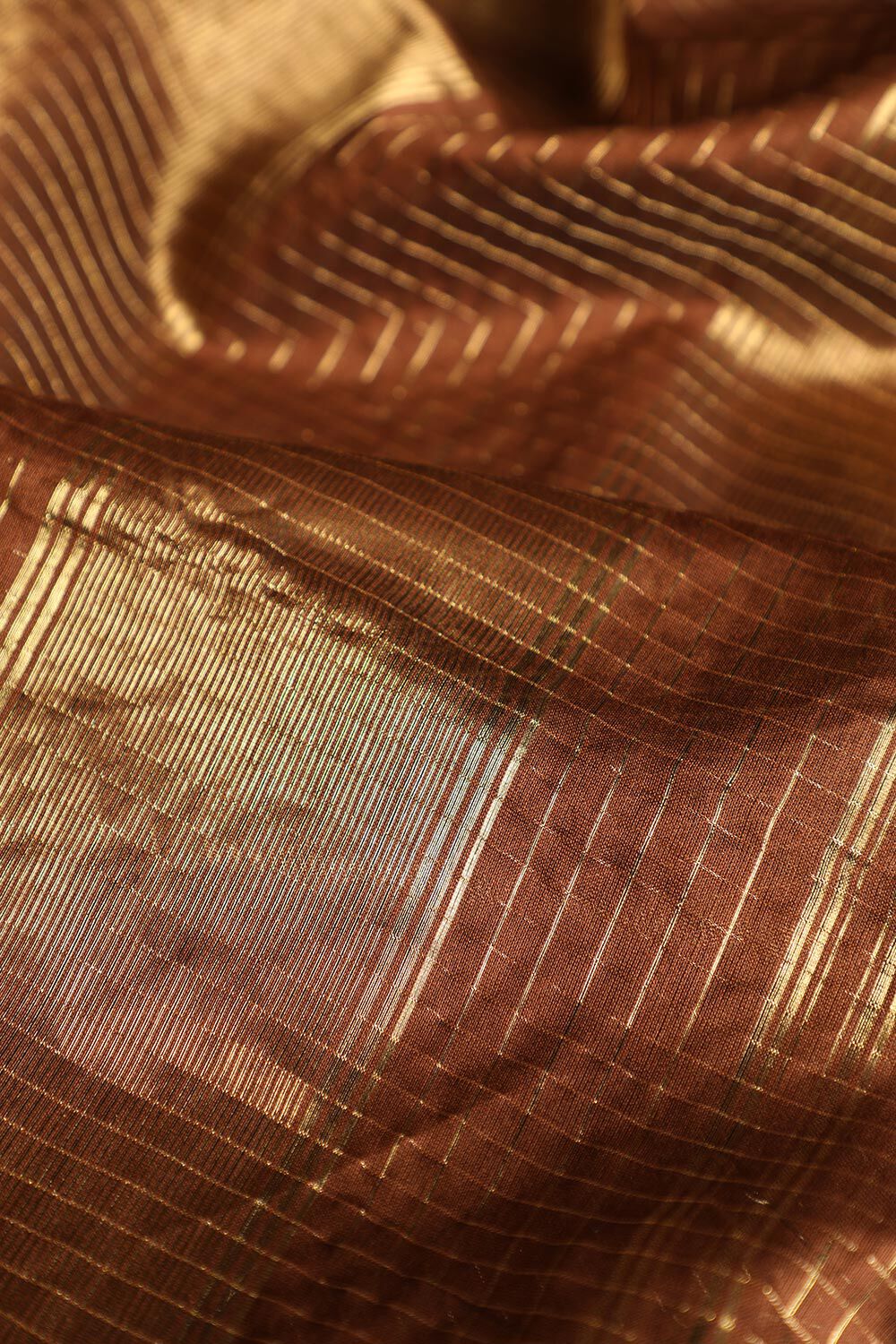Brown Pure Silk Cotton Woven Maheshwari Saree image number null