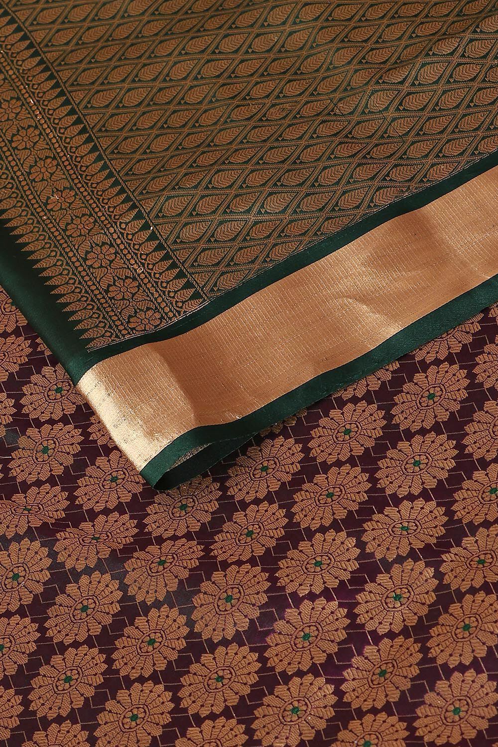 Purple Pure Silk Banarasi Brocade Saree image number null