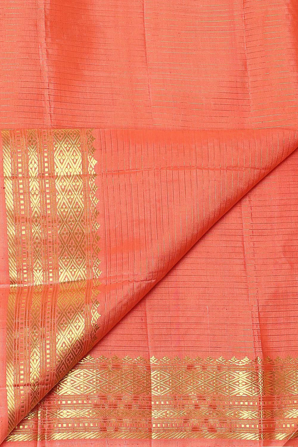 Light Orange Pure Silk Kanjivaram Saree image number null