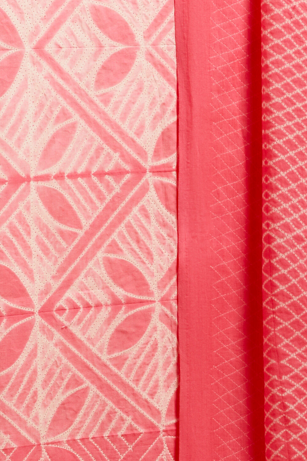 Pink Tie and Dye Shibori Pure Cotton Unstitched Suit Set image number null