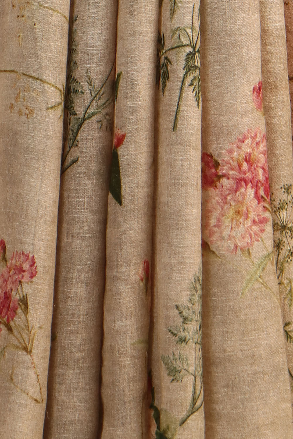 Grey Pure Linen Digital Printed Saree image number null