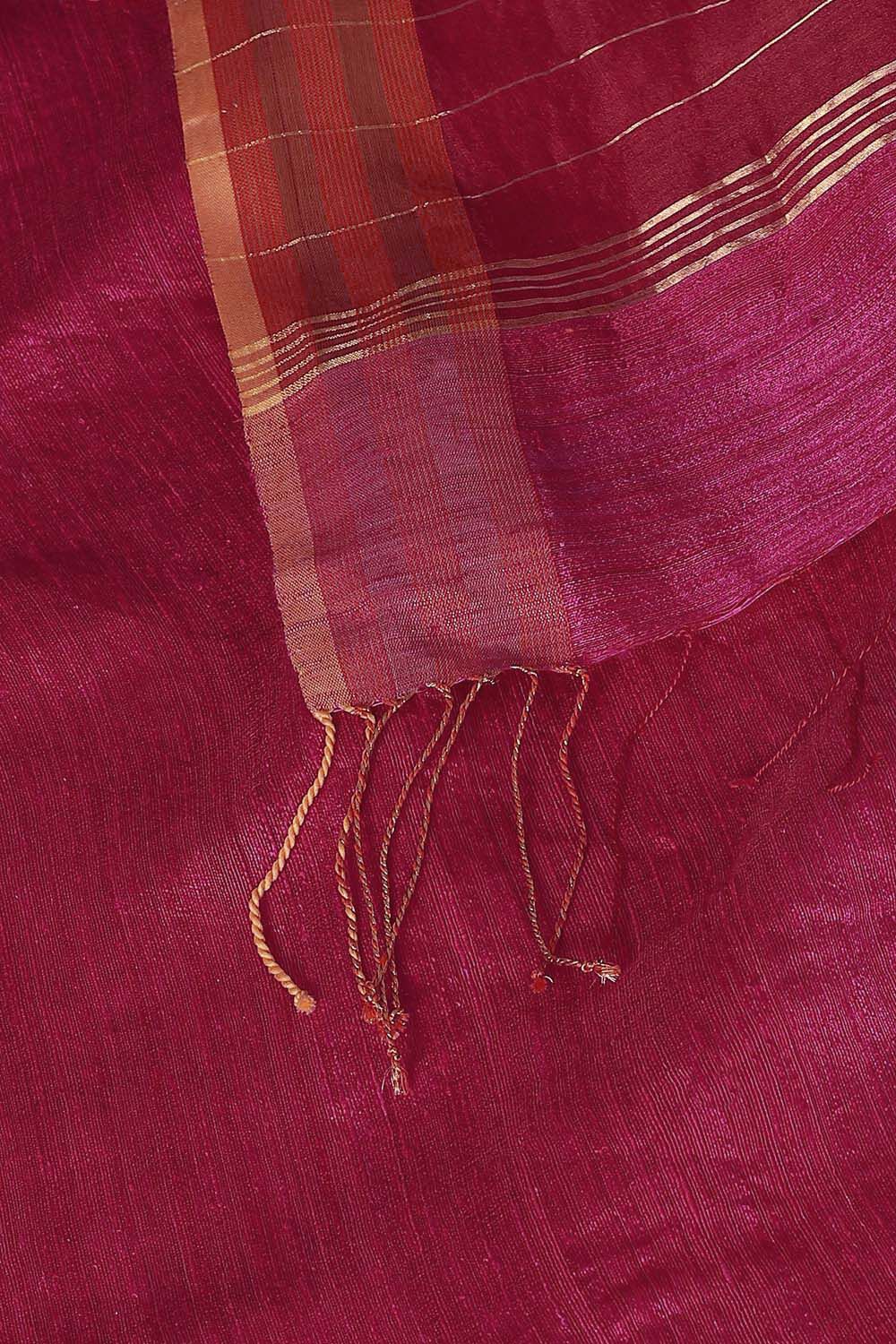 Pink Pure Silk Vanya Bengal Jamdani Saree image number null