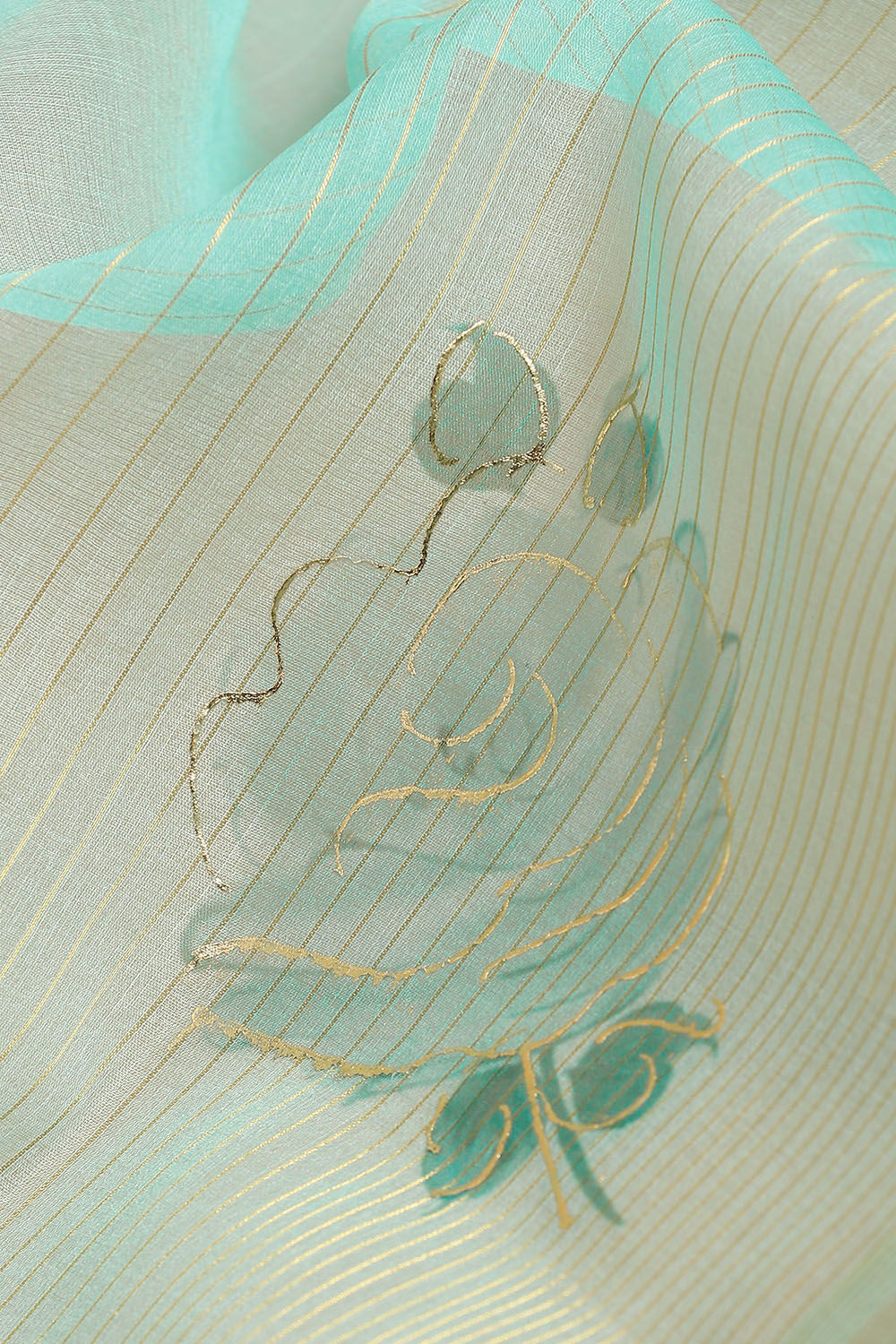 Blue Pure Embroidered Saree image number null